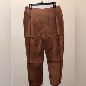 Elegant Brown Suede Trousers